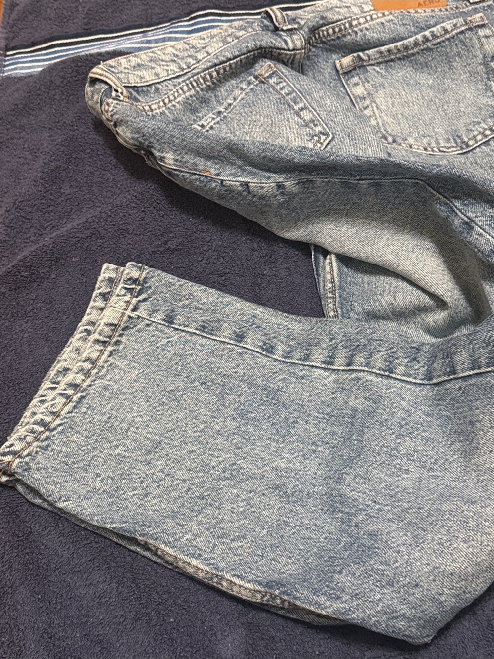 Aeropostale Low Rise Baggy Light Blue Straight Leg Jeans size 00 Short - Picture 7 of 16